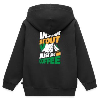 Caféine scoute - Sweat Premium à capuche zippé enfant bio - noir - Dos - AI Model Kid Male (0cm)