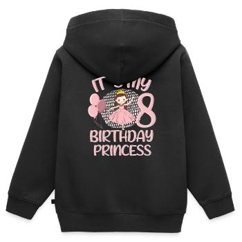 Birthday Princess 8 Years Old Bday Party Gift - Kinder Premium Organic Zip Hoodie - Schwarz - Hinten - AI Model Kid Male (0cm)