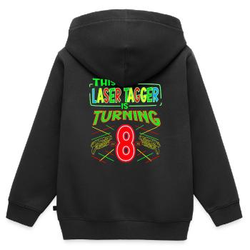 This Laser Tagger Is Turning 8 Years Old Laser Tag - Kinder Premium Organic Zip Hoodie - Schwarz - Hinten - AI Model Kid Male (0cm)