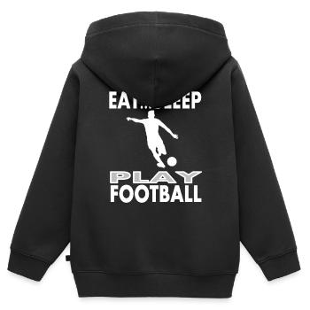 Fußballspielen Fußballfeld Fußballfan Geschenkidee - Kinder Premium Organic Zip Hoodie - Schwarz - Hinten - AI Model Kid Male (0cm)