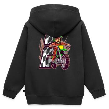 Ich Bin 2 Motocross Kid - Kindergeburtstag - Kinder Premium Organic Zip Hoodie - Schwarz - Hinten - AI Model Kid Male (0cm)