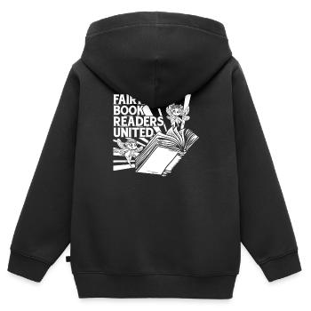 Buch Leseratte Bücherwurm Buchfee - Kinder Premium Organic Zip Hoodie - Schwarz - Hinten - AI Model Kid Male (0cm)