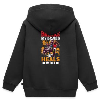 Dirt Bike Dirt Bike Riding Motocross Dirt Biking - Kinder Premium Organic Zip Hoodie - Schwarz - Hinten - AI Model Kid Male (0cm)