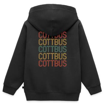 Cottbus Cottbuserin Cottbuser Stadt Cottbus - Kinder Premium Organic Zip Hoodie - Schwarz - Hinten - AI Model Kid Male (0cm)