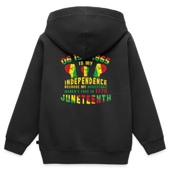 Independence Celebrate Juneteenth Black History - Kinder Premium Organic Zip Hoodie - Schwarz - Hinten - AI Model Kid Male (0cm)