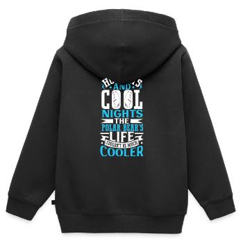 Polar Bear Global Warming Artic Seal hunting Ursus - Kinder Premium Organic Zip Hoodie - Schwarz - Hinten - AI Model Kid Male (0cm)