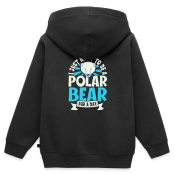 Polar Bear Global Warming Artic Seal hunting Ursus - Kinder Premium Organic Zip Hoodie - Schwarz - Hinten - AI Model Kid Male (0cm)