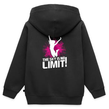 Le trampoline Sky is No Limit - Sweat Premium à capuche zippé enfant bio - noir - Dos - AI Model Kid Male (0cm)