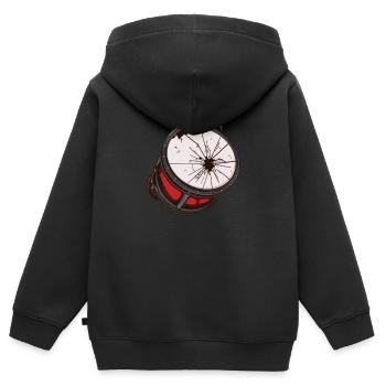 Fanfahrenzug Spielmannszug Trommel - Kinder Premium Organic Zip Hoodie - Schwarz - Hinten - AI Model Kid Male (0cm)