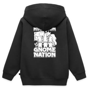 Pilzsammler Pilze Nation Pilzzwerg - Kinder Premium Organic Zip Hoodie - Schwarz - Hinten - AI Model Kid Male (0cm)