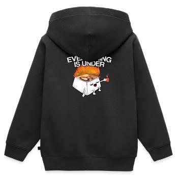 Alles ist unter Kontrolle - Kinder Premium Organic Zip Hoodie - Schwarz - Hinten - AI Model Kid Male (0cm)