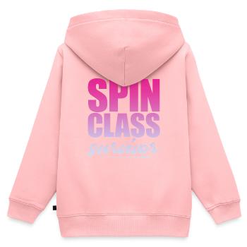 Spin Class Survivor 4 - Kinder Premium Organic Zip Hoodie - Rosa - Hinten - AI Model Kid Female (0cm)