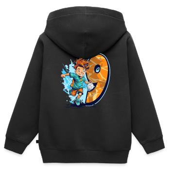 Handball Birthday - 9 years old boy - 9. - Kids Premium Organic Zip-up Hoodie - black - Back - AI Model Kid Male (0cm)