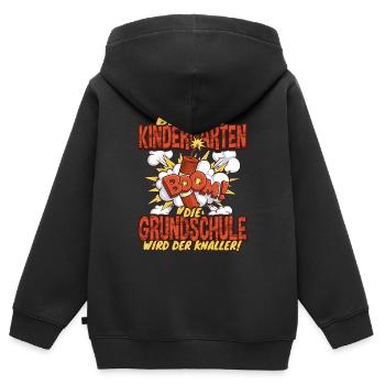 Bye Bye Kindergarten - Kids Grundschule - Kinder Premium Organic Zip Hoodie - Schwarz - Hinten - AI Model Kid Male (0cm)