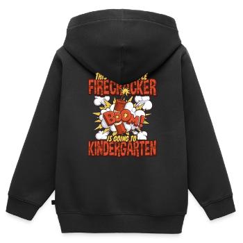 Süßeste Kinder Feuerwerk Kindergarten - Kinder Premium Organic Zip Hoodie - Schwarz - Hinten - AI Model Kid Male (0cm)
