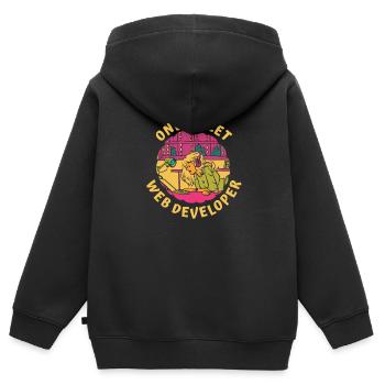 Web Developer Webdeveloper Süss - Kids Premium Organic Zip-up Hoodie - black - Back - AI Model Kid Male (0cm)