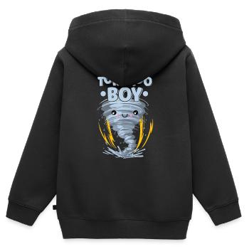 Météorologie Kids Tornado Storm, The Storm Fan - Sweat Premium à capuche zippé enfant bio - noir - Dos - AI Model Kid Male (0cm)