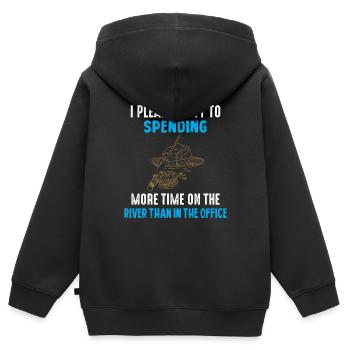 Fly Fishing Guilty of Spending More Time River - Kinder Premium Organic Zip Hoodie - Schwarz - Hinten - AI Model Kid Male (0cm)