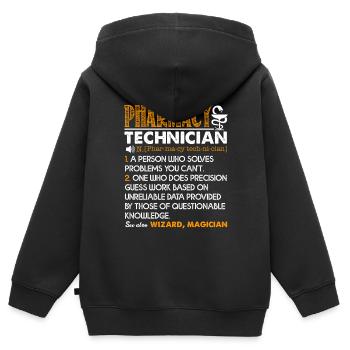 Pharmacy Technician Pharmacy Technician Definition - Kids Premium Organic Zip-up Hoodie - black - Back - AI Model Kid Male (0cm)