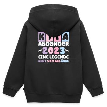 Kita Abgänger 2023 Schulkind Einschulung Schule - Kinder Premium Organic Zip Hoodie - Schwarz - Hinten - AI Model Kid Male (0cm)