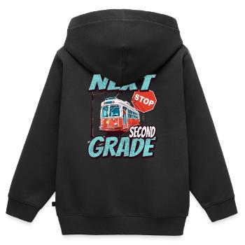 Nächste Haltestelle Zweite Klasse - Kids - Kinder Premium Organic Zip Hoodie - Schwarz - Hinten - AI Model Kid Male (0cm)