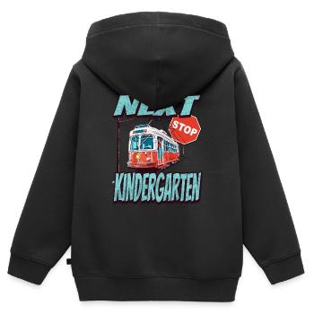 Nächste Haltestelle Kindergarten - Kids - Kinder Premium Organic Zip Hoodie - Schwarz - Hinten - AI Model Kid Male (0cm)