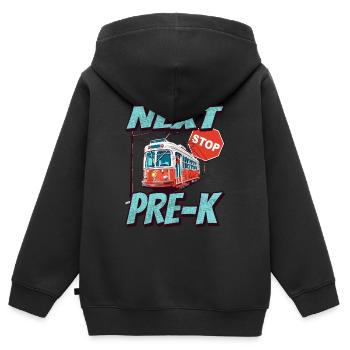 Arrêt le plus proche: Grundschule - Kids Straßenbahn - Sweat Premium à capuche zippé enfant bio - noir - Dos - AI Model Kid Male (0cm)