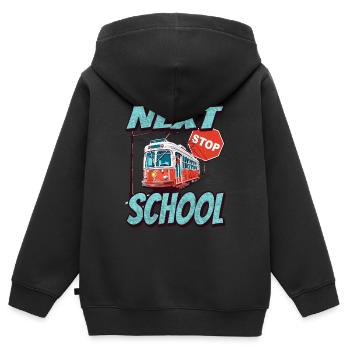 Nächste Haltestelle Schule - Kids Straßenbahn - Kinder Premium Organic Zip Hoodie - Schwarz - Hinten - AI Model Kid Male (0cm)