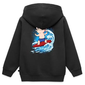 Surfeurs de vagues Surfeurs Surfeurs - Sweat Premium à capuche zippé enfant bio - noir - Dos - AI Model Kid Male (0cm)