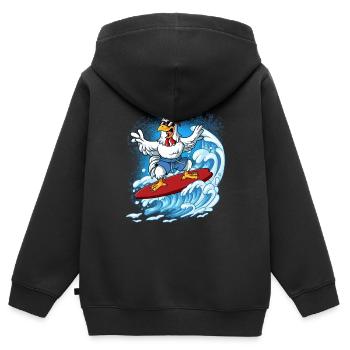 Surfeurs de vagues Surfeurs Surfeurs - Sweat Premium à capuche zippé enfant bio - noir - Dos - AI Model Kid Male (0cm)