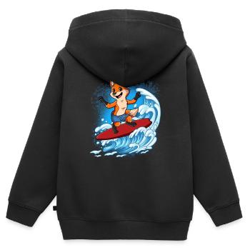 Surfeurs de vagues Surfeurs Surfeurs - Sweat Premium à capuche zippé enfant bio - noir - Dos - AI Model Kid Male (0cm)