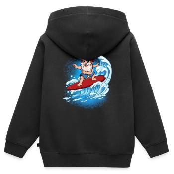 Surfeurs de vagues Surfeurs Surfeurs - Sweat Premium à capuche zippé enfant bio - noir - Dos - AI Model Kid Male (0cm)