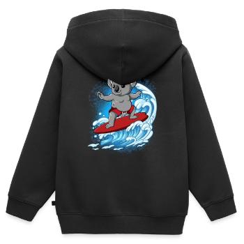 Surfeurs de vagues Surfeurs Surfeurs - Sweat Premium à capuche zippé enfant bio - noir - Dos - AI Model Kid Male (0cm)