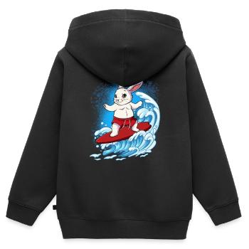 Surfeurs de vagues Surfeurs Surfeurs - Sweat Premium à capuche zippé enfant bio - noir - Dos - AI Model Kid Male (0cm)