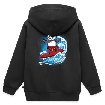 Surfeurs de vagues Surfeurs Surfeurs - Sweat Premium à capuche zippé enfant bio - noir - Dos - AI Model Kid Male (0cm)
