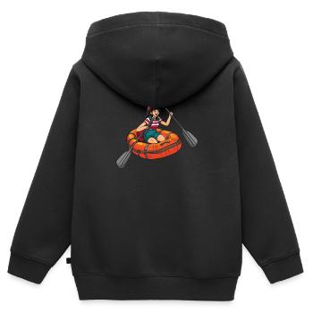 Rafting - Kids Premium Organic Zip-up Hoodie - black - Back - AI Model Kid Male (0cm)
