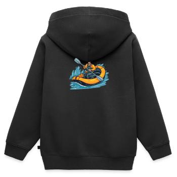 Rafting - Sweat Premium à capuche zippé enfant bio - noir - Dos - AI Model Kid Male (0cm)