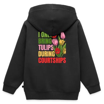 Tulipes Tulipes - Sweat Premium à capuche zippé enfant bio - noir - Dos - AI Model Kid Male (0cm)