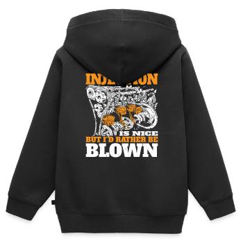 L’injection est agréable mais je préfère être soufflé 7 - Sweat Premium à capuche zippé enfant bio - noir - Dos - AI Model Kid Male (0cm)