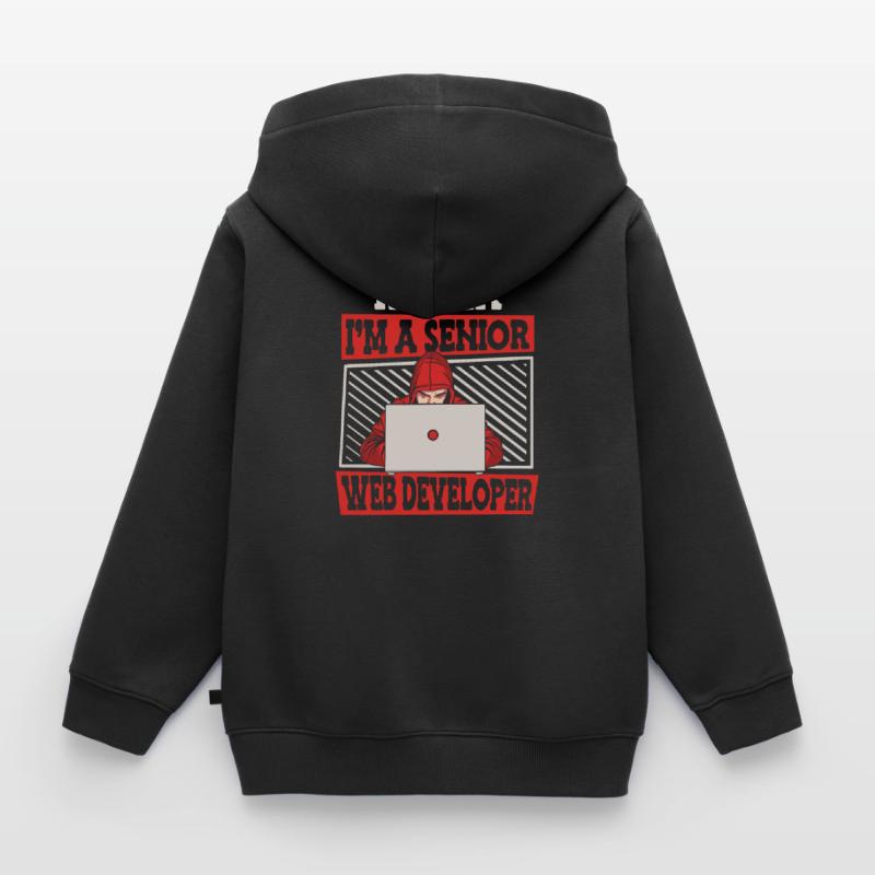 Web Developer Web Developer Senior Kids Premium Organic Zip-up Hoodie