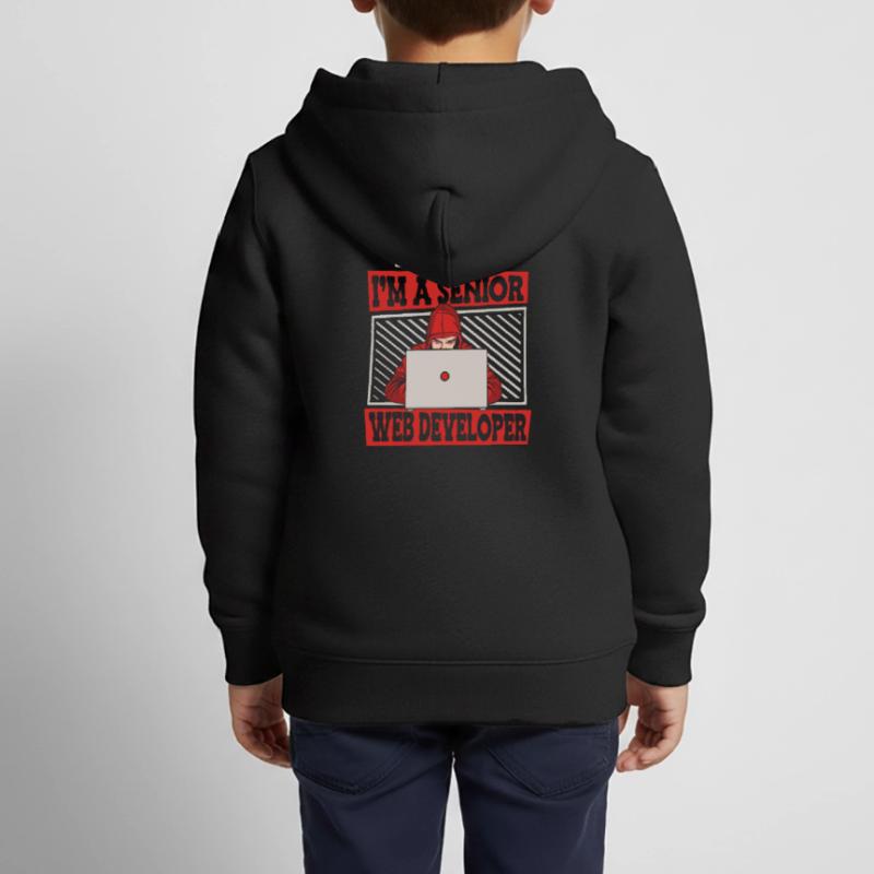 Web Developer Web Developer Senior Kids Premium Organic Zip-up Hoodie
