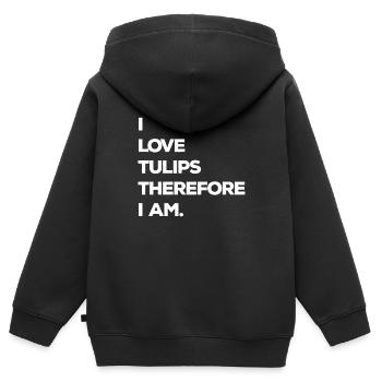 Tulipes Tulipes - Sweat Premium à capuche zippé enfant bio - noir - Dos - AI Model Kid Male (0cm)