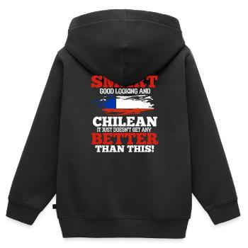 Chili - Sweat Premium à capuche zippé enfant bio - noir - Dos - AI Model Kid Male (0cm)