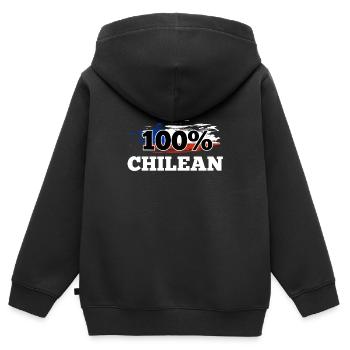 Chile - Kinder Premium Organic Zip Hoodie - Schwarz - Hinten - AI Model Kid Male (0cm)