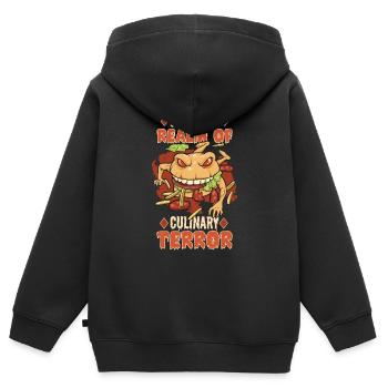 Horror Burgers Fast-Food Halloween Nourriture effrayante Monste - Sweat Premium à capuche zippé enfant bio - noir - Dos - AI Model Kid Male (0cm)