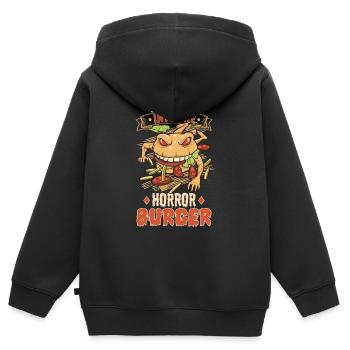 Horror Burgers Fast-Food Halloween Nourriture effrayante Monste - Sweat Premium à capuche zippé enfant bio - noir - Dos - AI Model Kid Male (0cm)