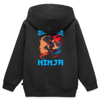 Rollerblade Ninja 6 - Sweat Premium à capuche zippé enfant bio - noir - Dos - AI Model Kid Male (0cm)