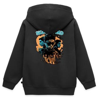 Sight Squad 6 - Kinder Premium Organic Zip Hoodie - Schwarz - Hinten - AI Model Kid Male (0cm)