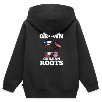 Chile - Kinder Premium Organic Zip Hoodie - Schwarz - Hinten - AI Model Kid Male (0cm)