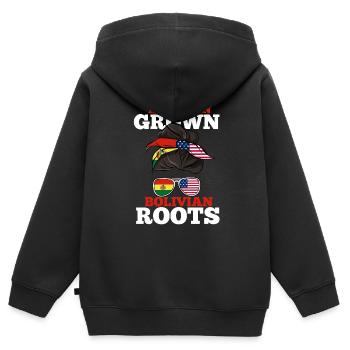 Bolivien - Kinder Premium Organic Zip Hoodie - Schwarz - Hinten - AI Model Kid Male (0cm)